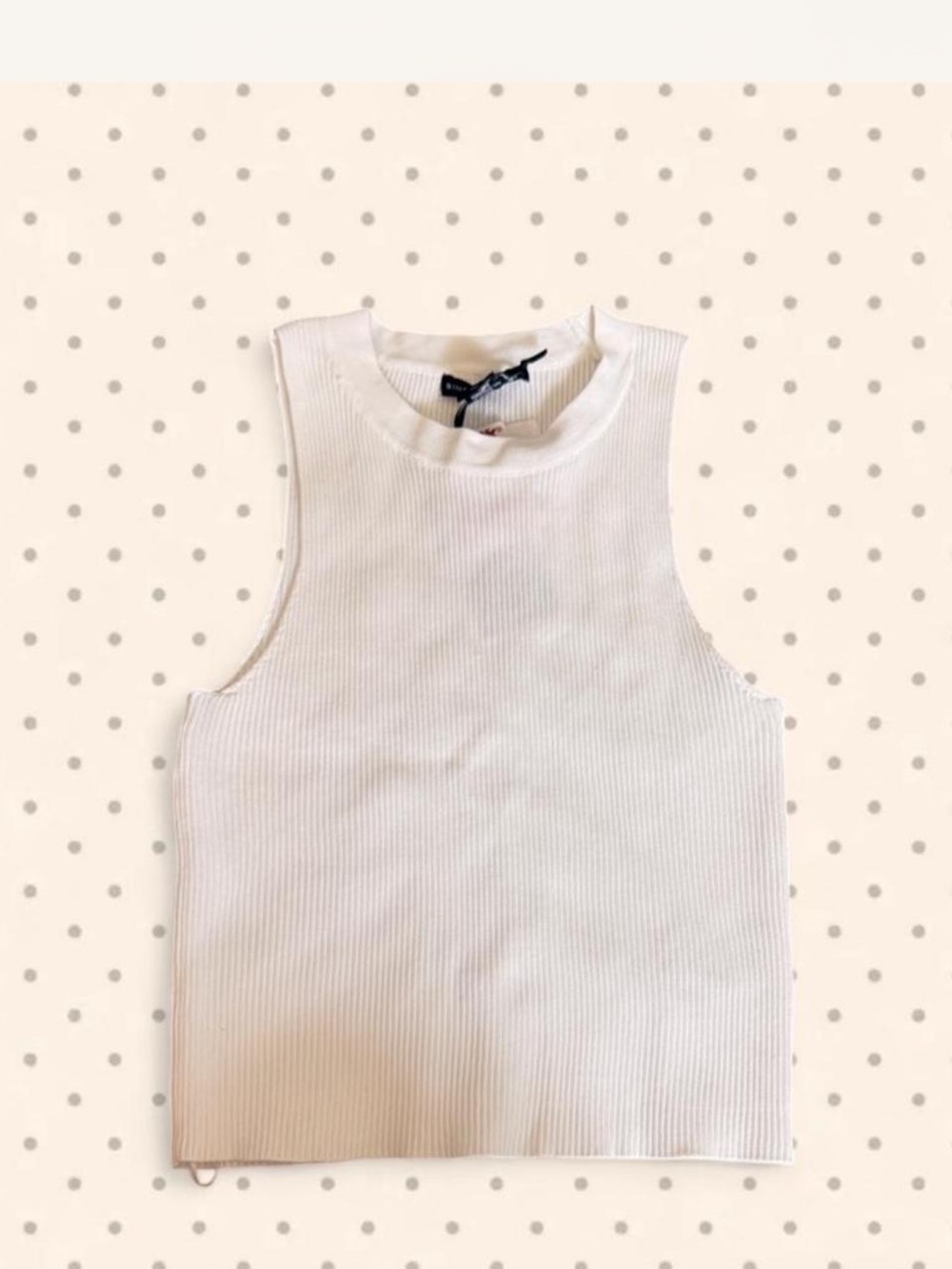 Sincerely Jules White Ribbed Mock Neck Tank NWT